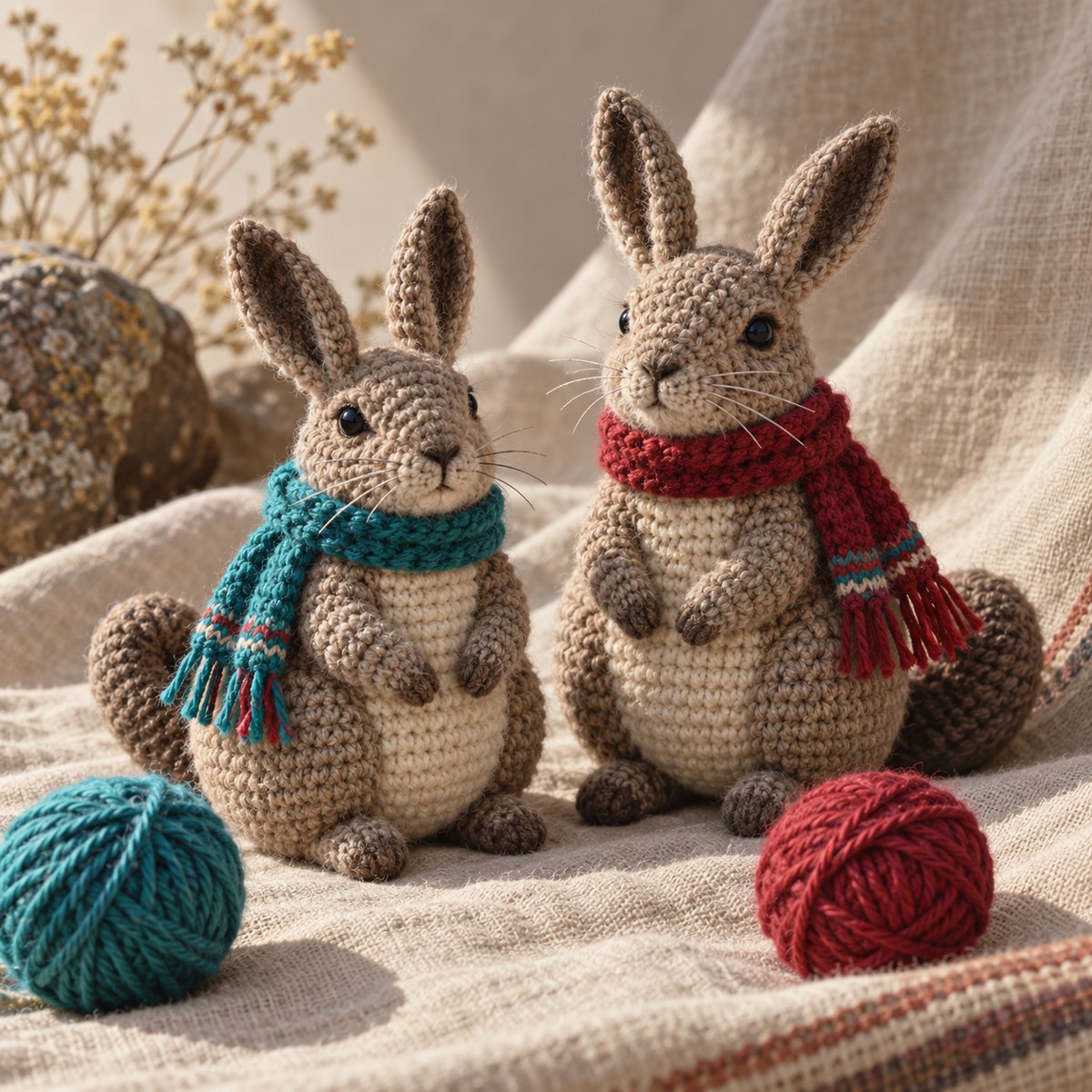 Amigurumi · Vizcachas · propuesta ilustrativa, no inventario real